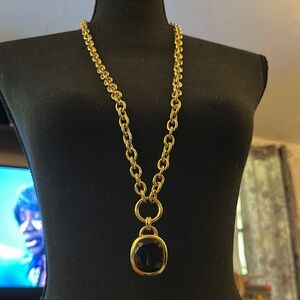 Joan Rivers Gold and Black Statement Necklace